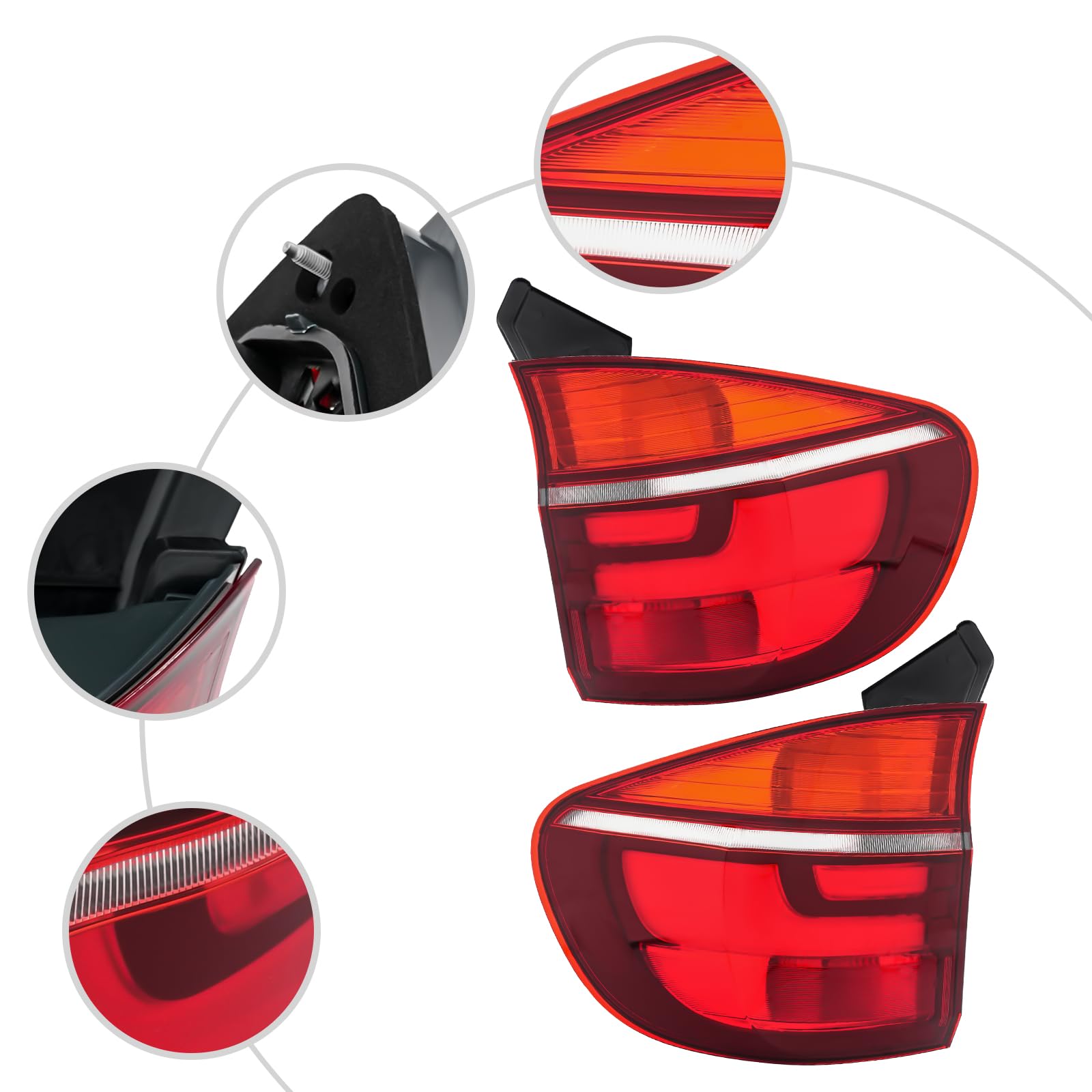 Rear LED Taillight Replacement for 2011-2013 X5 E70 35d 35i 50i LH RH Pair image 3