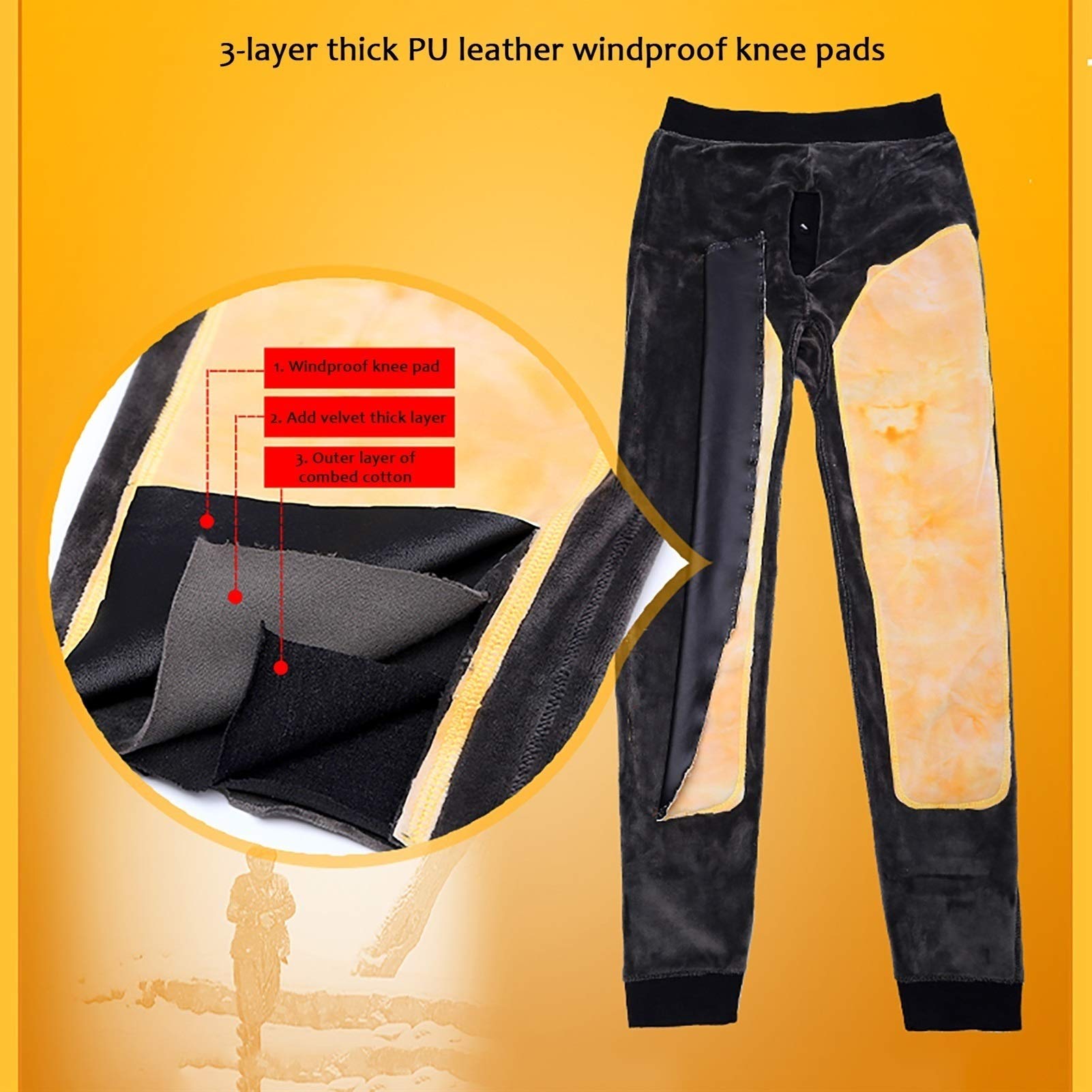 G&F Hombres Pantalones Térmicos Calzoncillos Largos Capa Base Pantalones Interior Grueso Leggings Pantalones Invierno