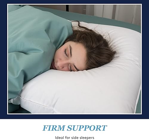 Miniatura 5 de Signature Firm 600 Fill Power - Almohada de plumón de ganso, soporte ideal para dormir de lado, tamaño estándar