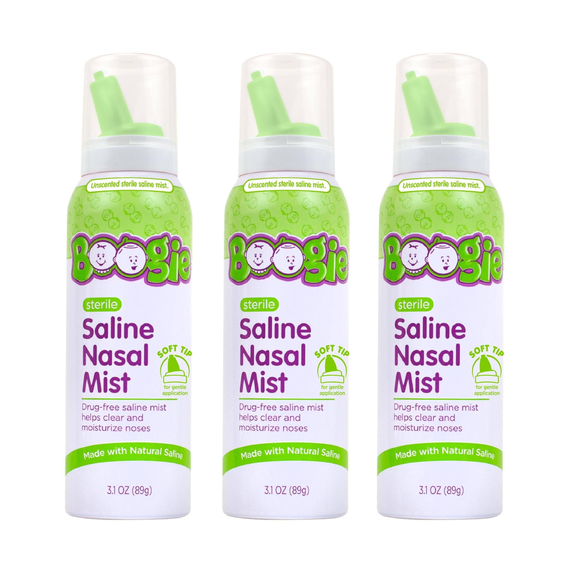 Baby Saline Nasal Spray Mist, Allergy Relief, Nasal Decongestant, Made with Saline, Unscented, 3.1 Ounce (Pack of 3)…