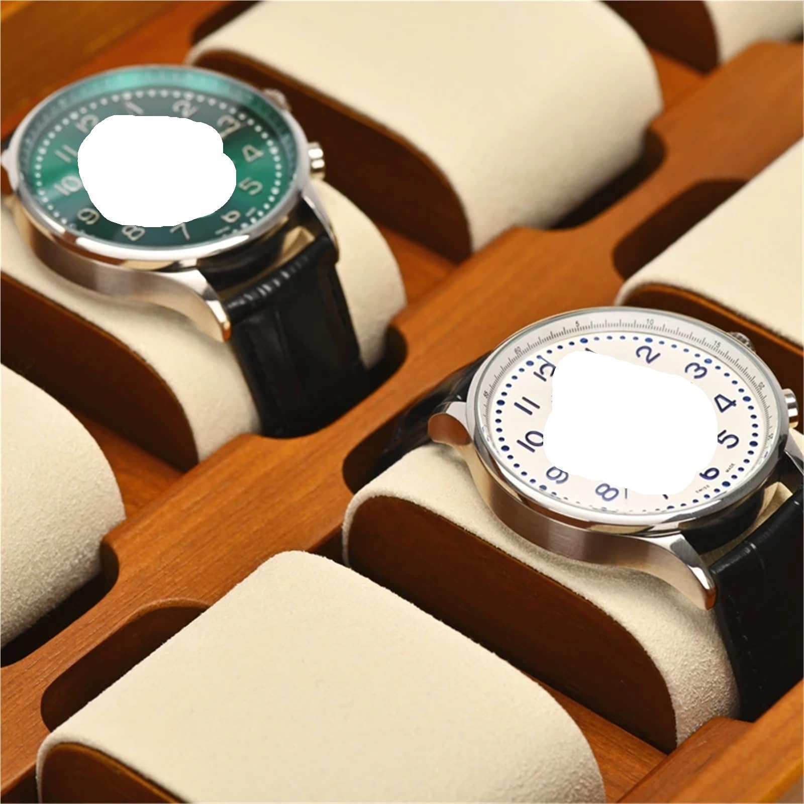 Caja de relojes de madera maciza Caja organizadora de joyas madera, 6/10 rejillas, soporte for reloj sólido, estuche almacenamiento, expositor for