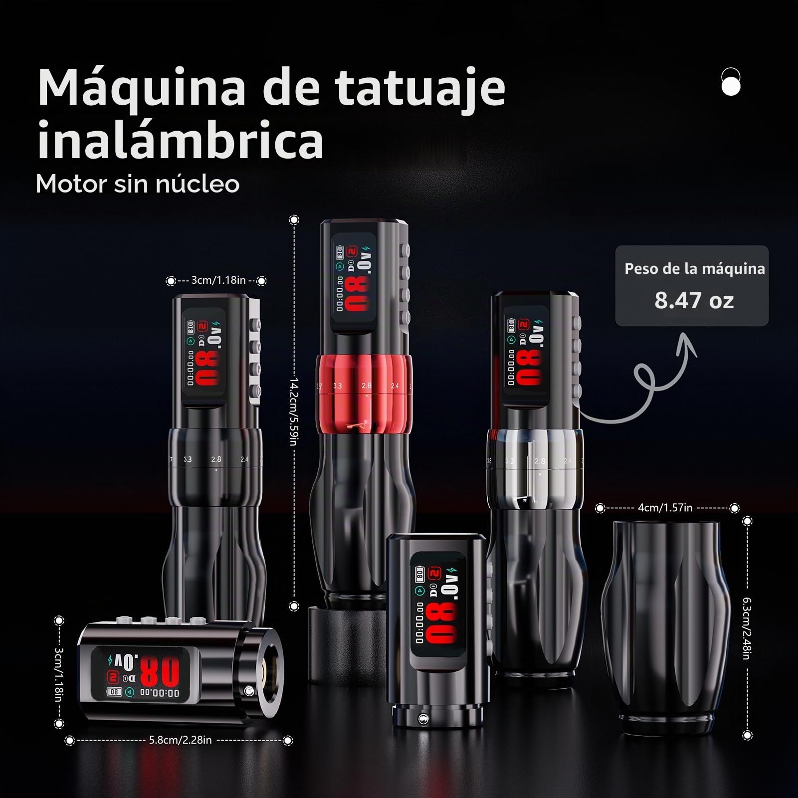 Amazon.com: BIGWASP Z4 Rotary Tattoo Machine Pen inalámbrico con 6