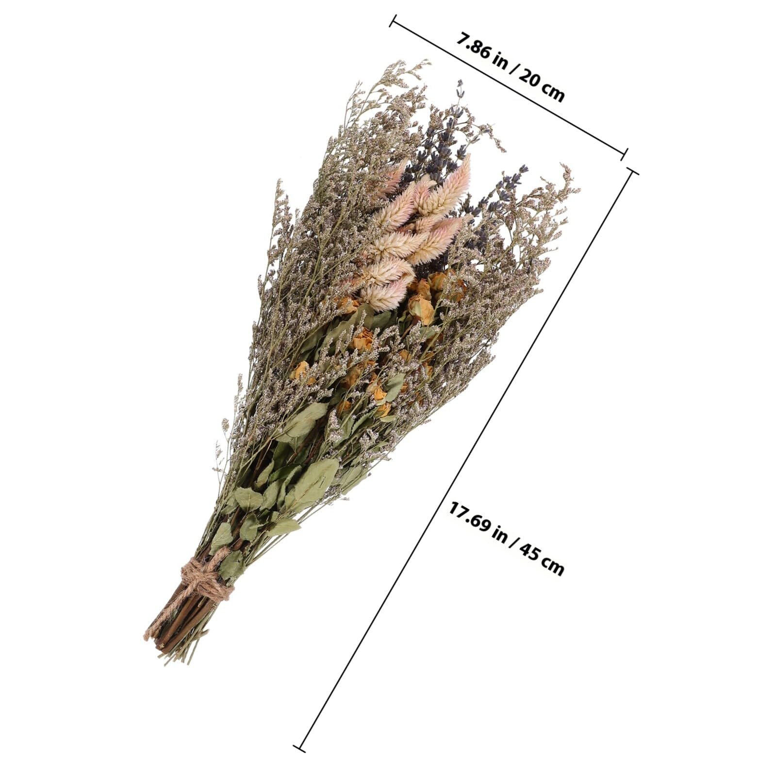 Ramo de Flores Secas y Lavanda para Decoración Rústica en Jarrón, Adecuado para Bodas y Navidad Material de Plantas Preservadas