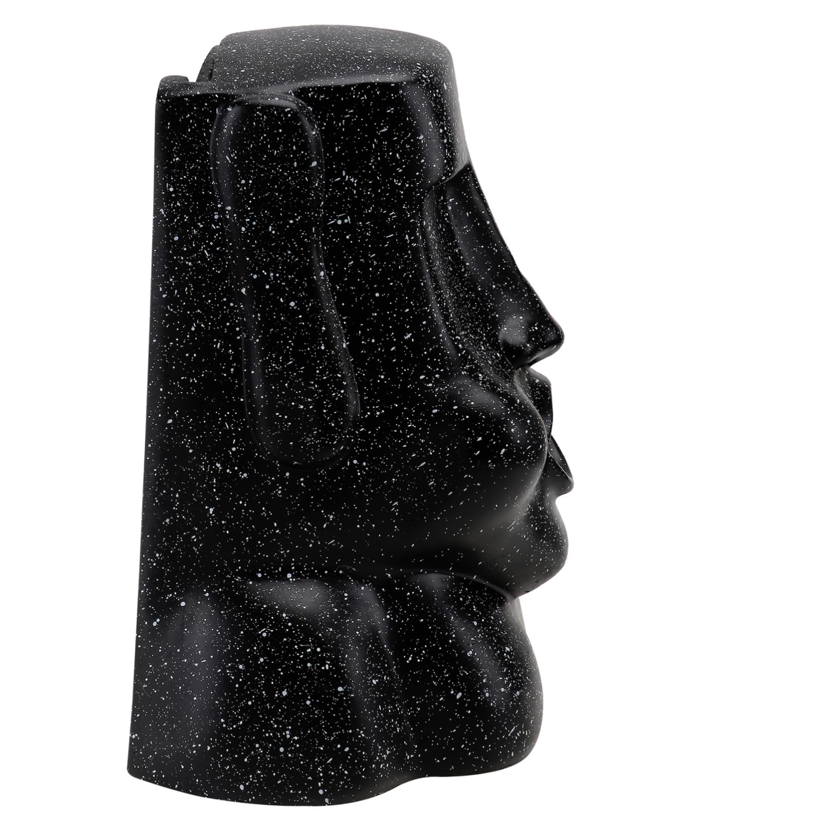 Scatola di Fazzoletti Moai in Resina Nera Design Creativo, Facile Sostituzione Carta e Decorazione Unica per Casa e Ufficio