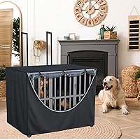 Vista 6 de Funda para jaula para perros de metal para todo tipo de clima, protección para interiores y exteriores, resistente al viento, lluvia, resistente al