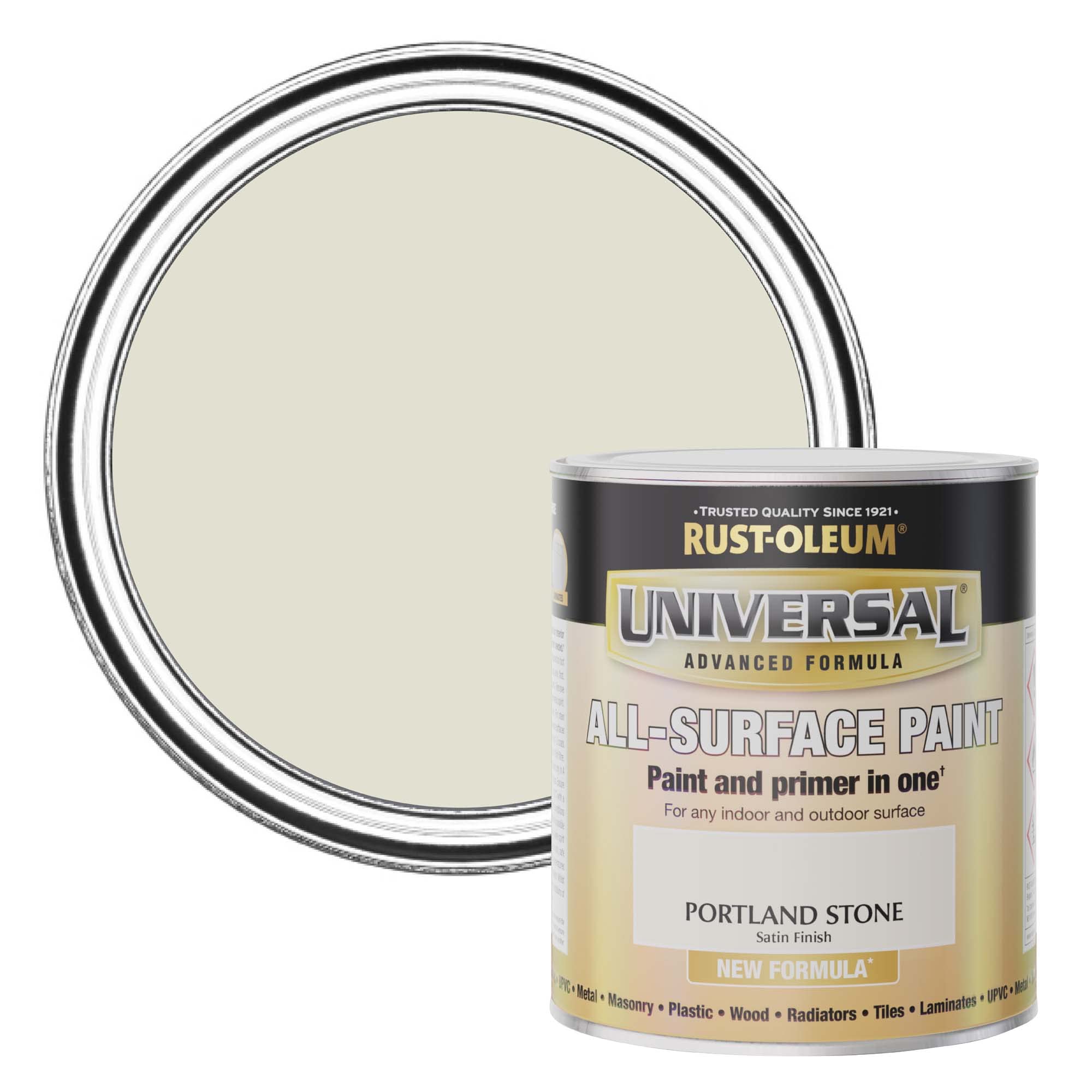 Rust-Oleum Portland Stone Universal Paint & Primer Satin 750Ml