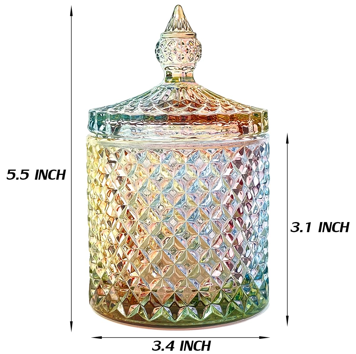 Amazon.com: EWEIGEER Colorful Crystal Glass Candy Snack Barrel