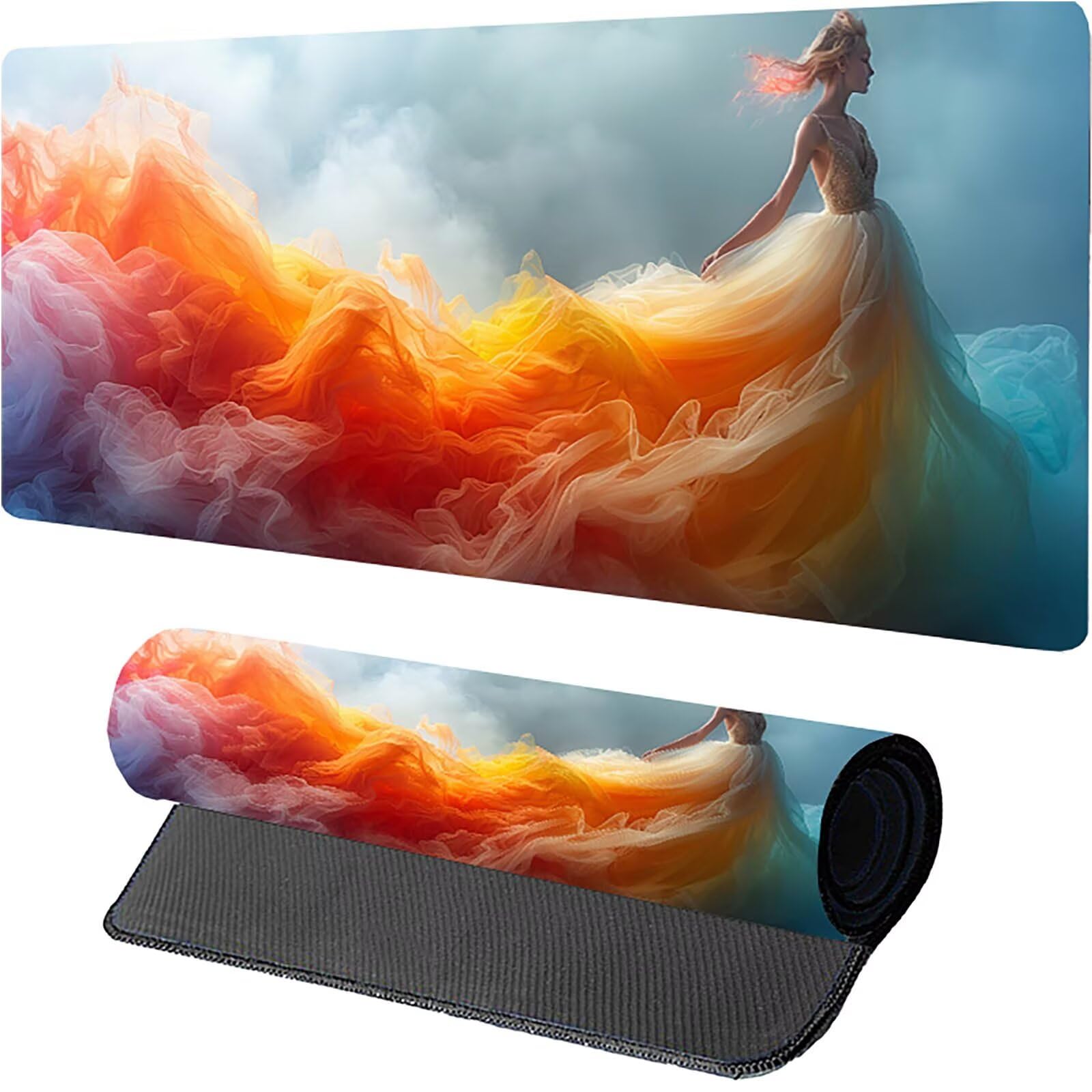 Tappetino Mouse XXL 1500 x 800 mm, Tappetino Mouse Donna, Gaming Mousepad Migliorare la Velocità e la Precisione, Mouse Pad con Base in Gomma Antiscivolo, Ufficio Accessori Gaming, Grigio 0-5183