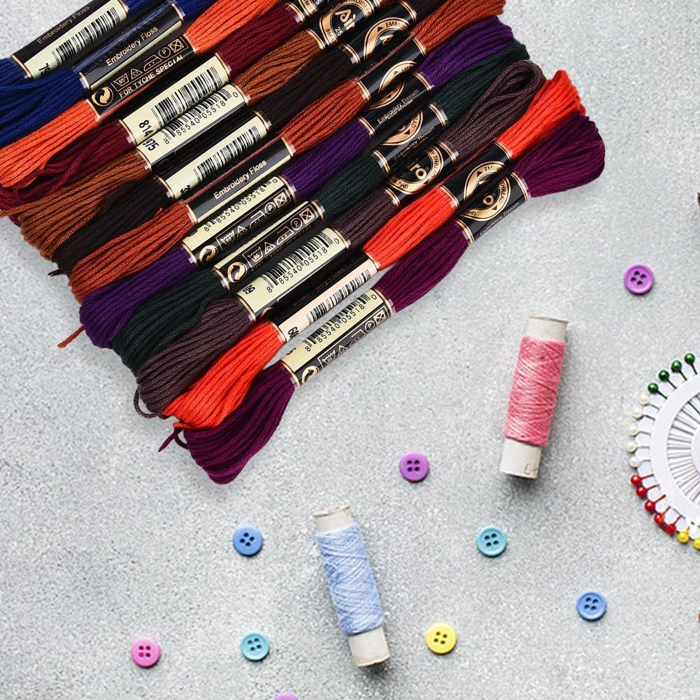 12er Handgefärbtes Stickgarn Farbverlauf