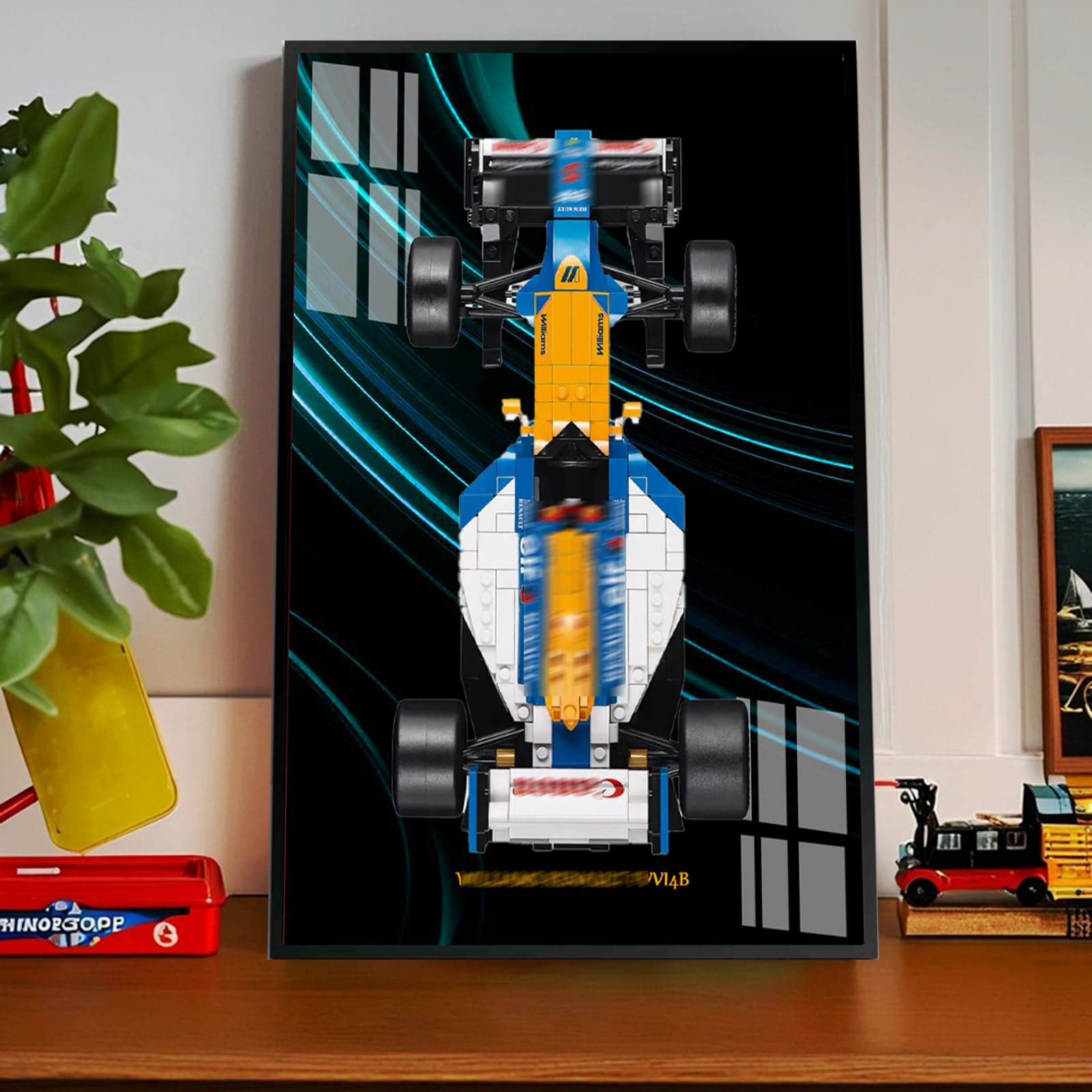 Display Wallboard for Lego 10353 Willi*ams Racing , Compatible with Lego 10353 car, Gift Ideas for Lego Car Wall Mount Enthusiast, Only Wallboard (A)