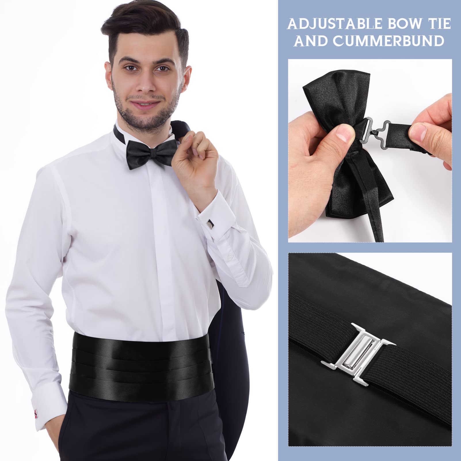 Ciieeo Ceinture pour Hommes De Smoking Homme Ensemble D'accessoires Formels 3 Pièces avec Nœud Costumes pour Hommes