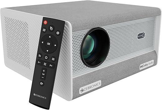 ZEBRONICS PIXAPLAY 68, Android Projector, Dolby Audio, 1080p, 13500 Lumens, 200″ Screen Size, Dynamic Speaker, Auto[Focus | Keystone | Obstacle…