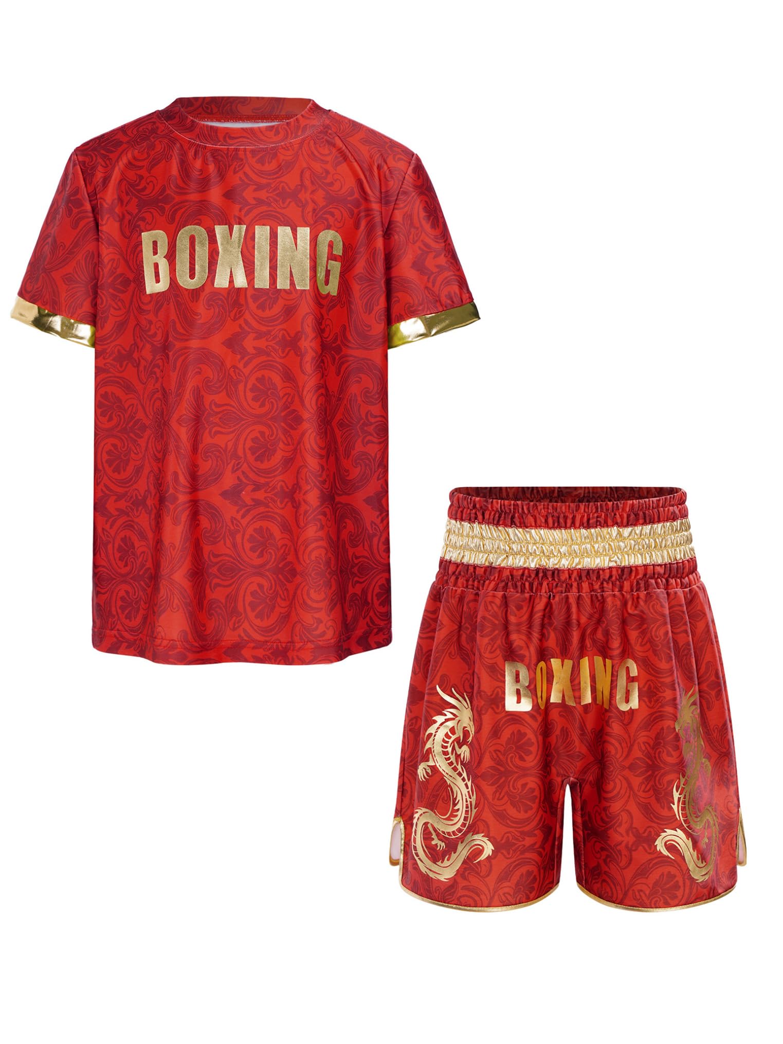 Bambini Completo Pugilato Pantaloncini Boxe Bambino Maglietta Leone
