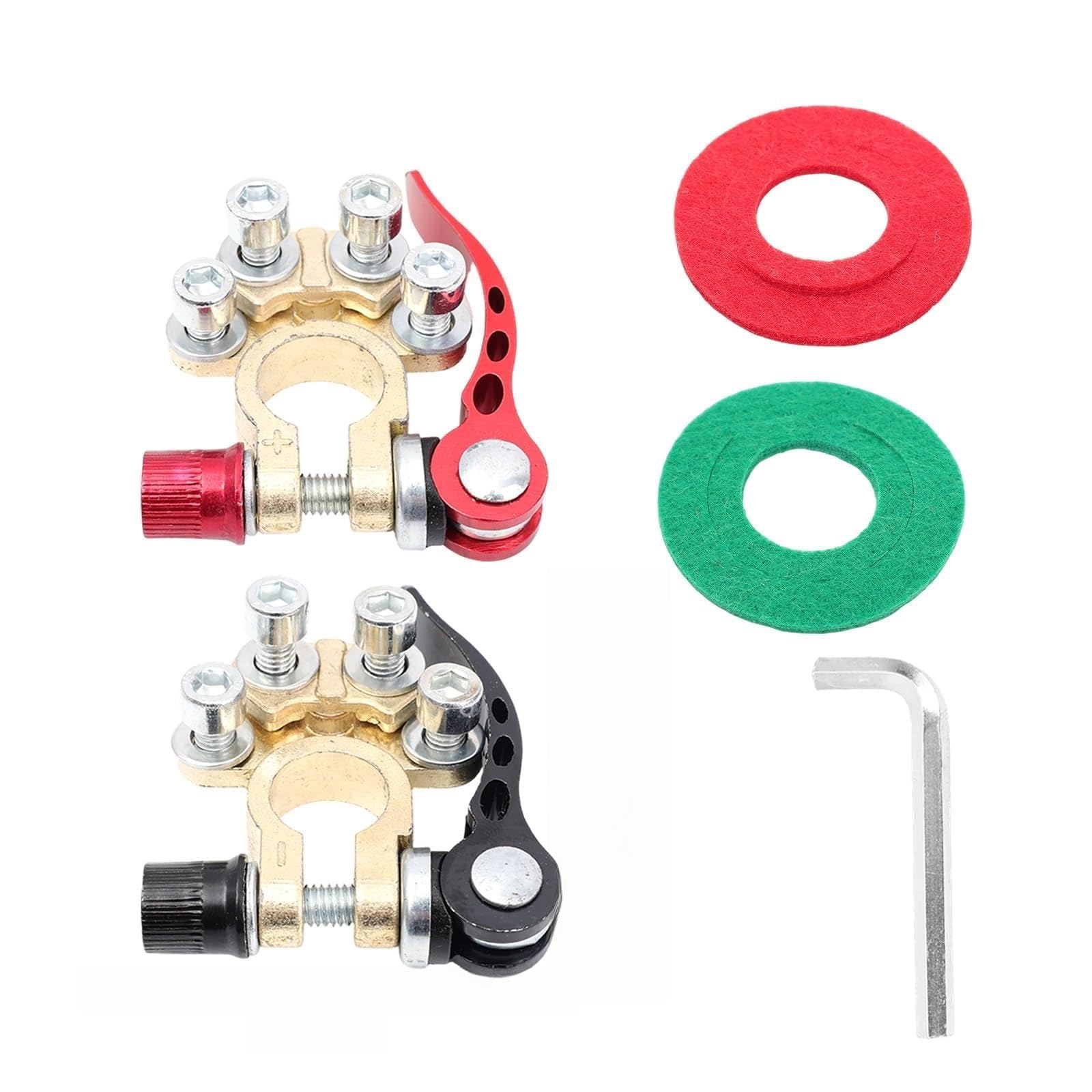 Connettore per morsetto terminale batteria 2PCS Morsetto terminale della batteria a sgancio rapido Set 12V 24V Positivo Negativo Connettori di spegnimento automatico for auto Marine RV