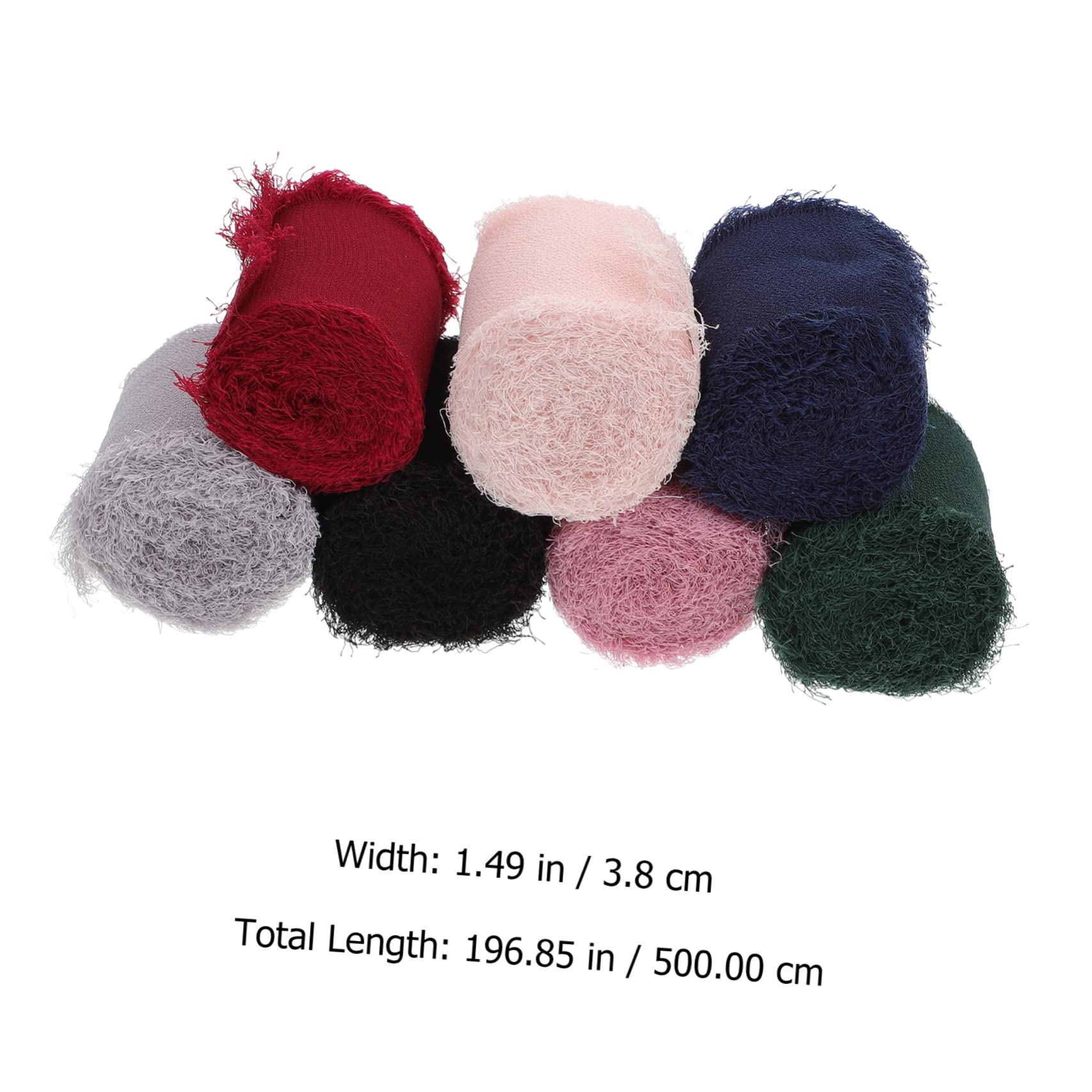 7 Rollen Schleifenherstellungsband Fransenband 3, 8cm Polyester