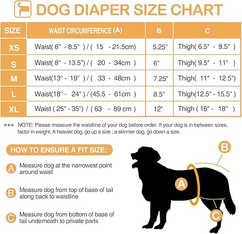 Miniatura 3 de Avont Paquete de 3 pañales lavables para perras, tirantes y reutilizables, para el período de la perra, ciclo de calor, incontinencia, S, negro,