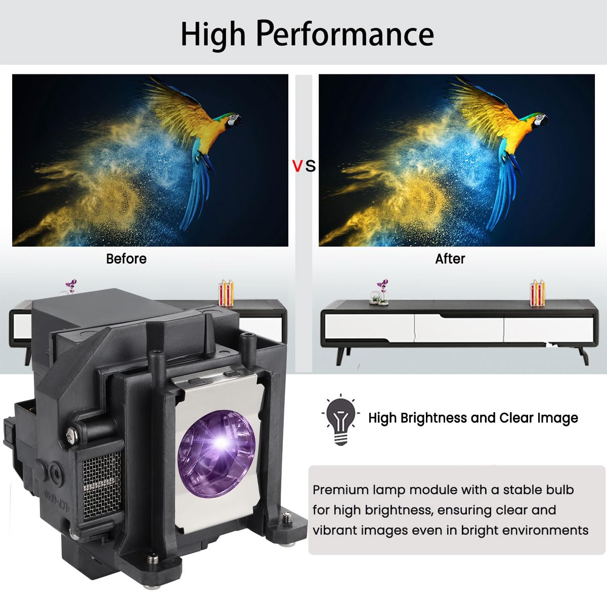 V13H010L53 Lampada Proiettore per EPSON ELPLP53 EB-1830 EB-1900 EB-1910 EB-1915 EB-1920W EB-1925W H314B H313A H314A H315B H316C H326B H341A VS400 Videoproiettore