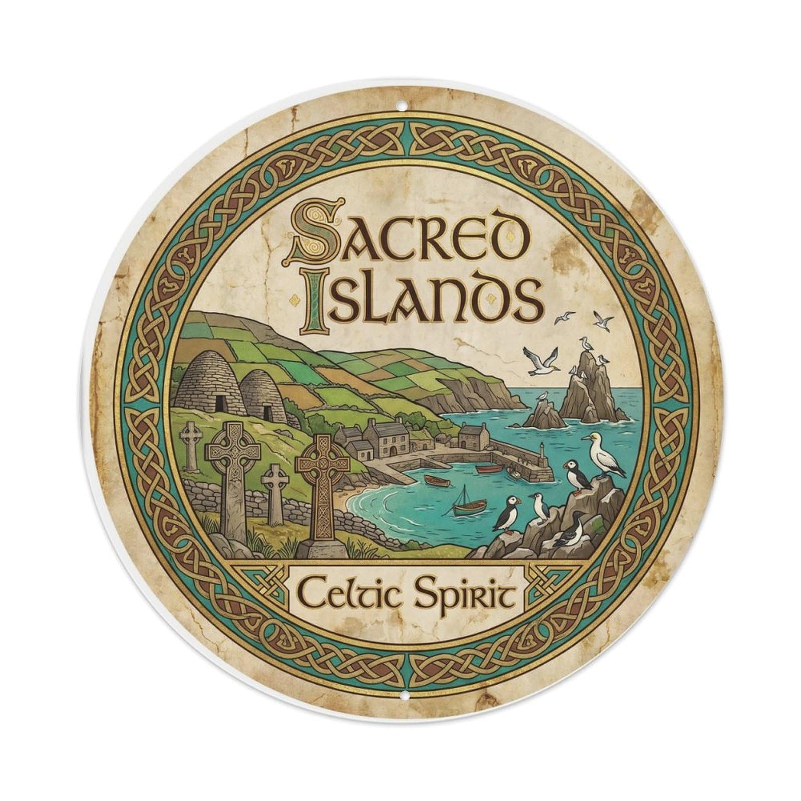 Vintage Travel Celtic Islands Heritage Metal Tin Sign