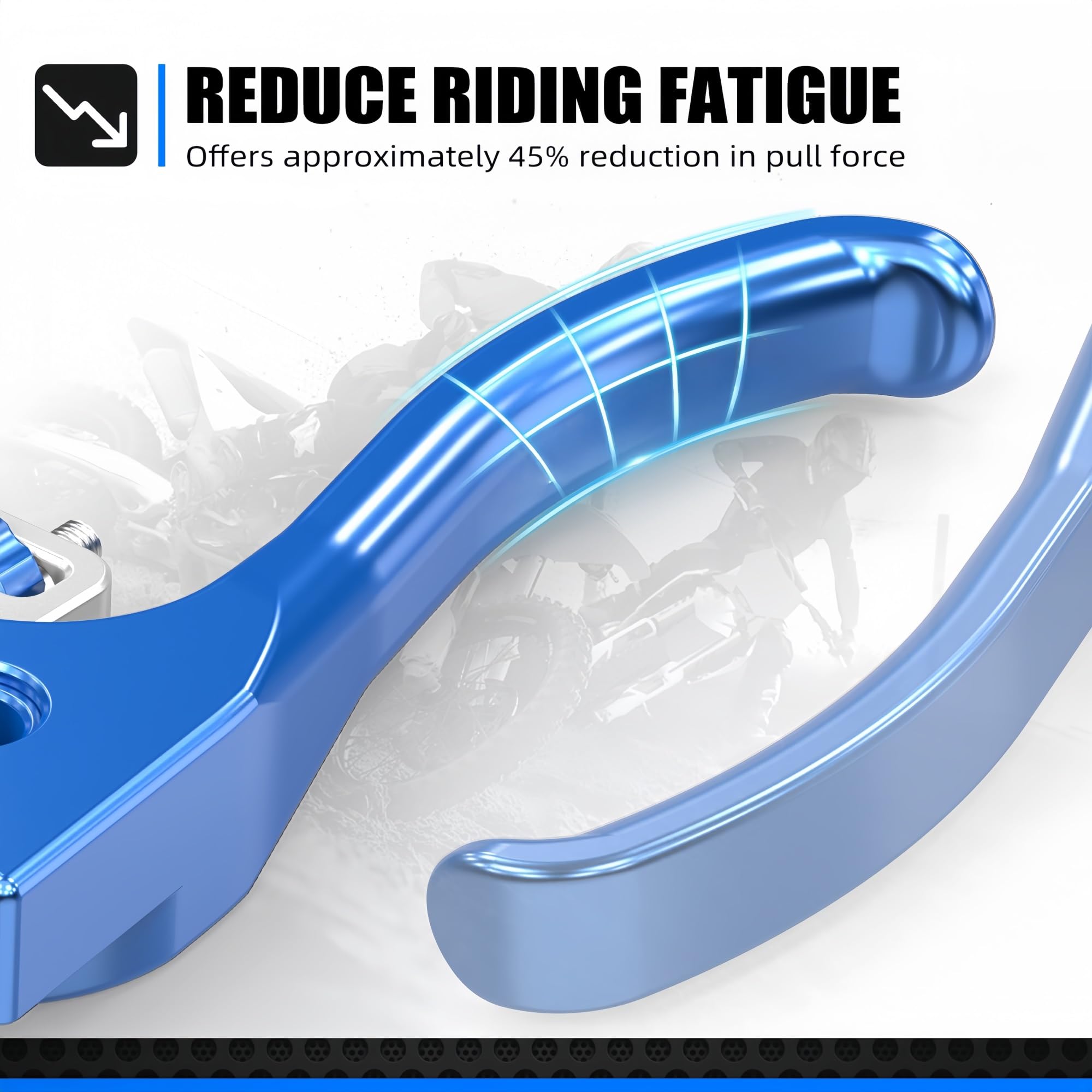 Motorrad-Kupplungshebel CNC-gefräster kurzer Kupplungshebel für Husqvarna TE 300, 250, 150, FE 501, 450, 350, FX, FC 125 (2022–2025)(Blau)