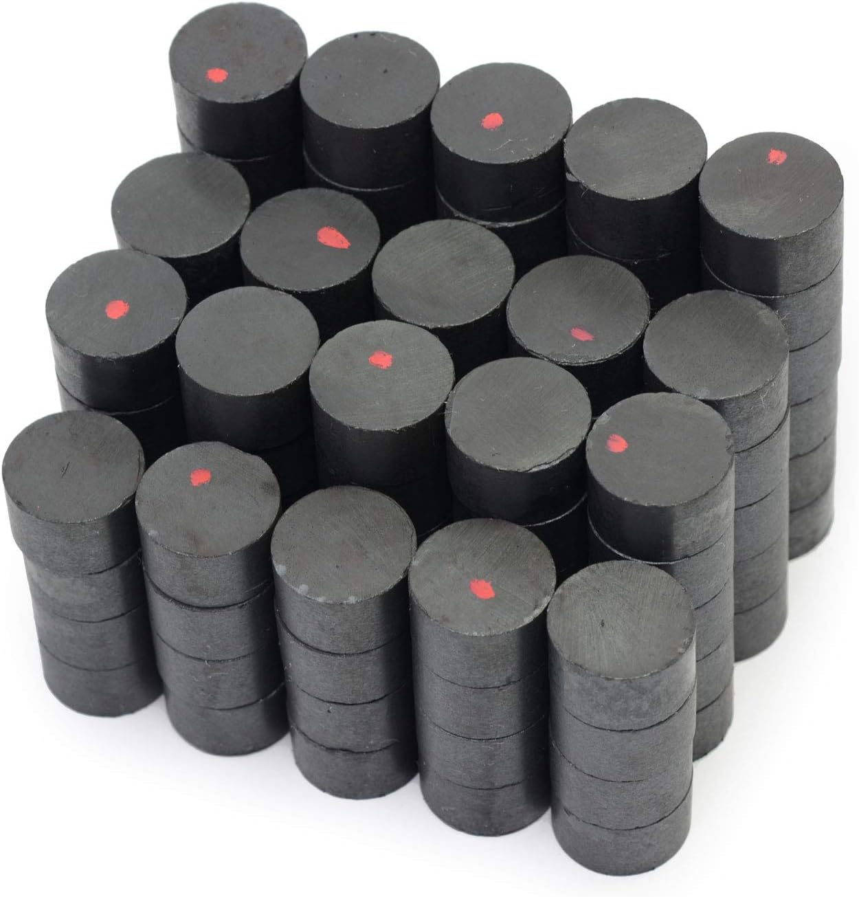 CMS MAGNETICS Ceramic Disc Magnets - Dia 5/8" x 3/8" - Black, 100 Pack, Grade C8, 3,850 Gauss, 1.8 Lbs Pull Force