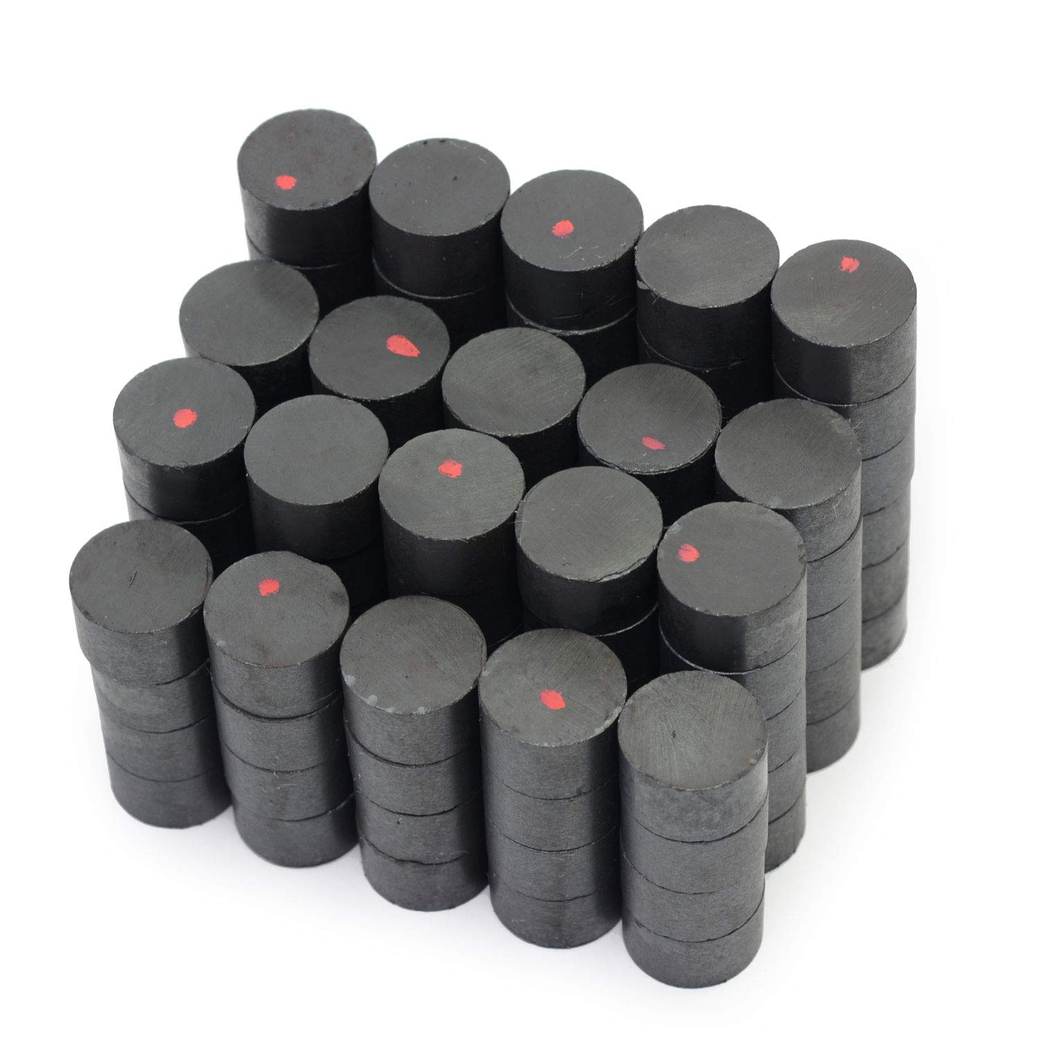 CMS MAGNETICS Ceramic Disc Magnets - Dia 5/8" x 3/8" - Black, 100 Pack, Grade C8, 3,850 Gauss, 1.8 Lbs Pull Force