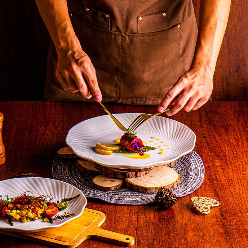 Platos apilables para hotel, plato profundo de restaurante de cerámica, exhibición comercial (M)