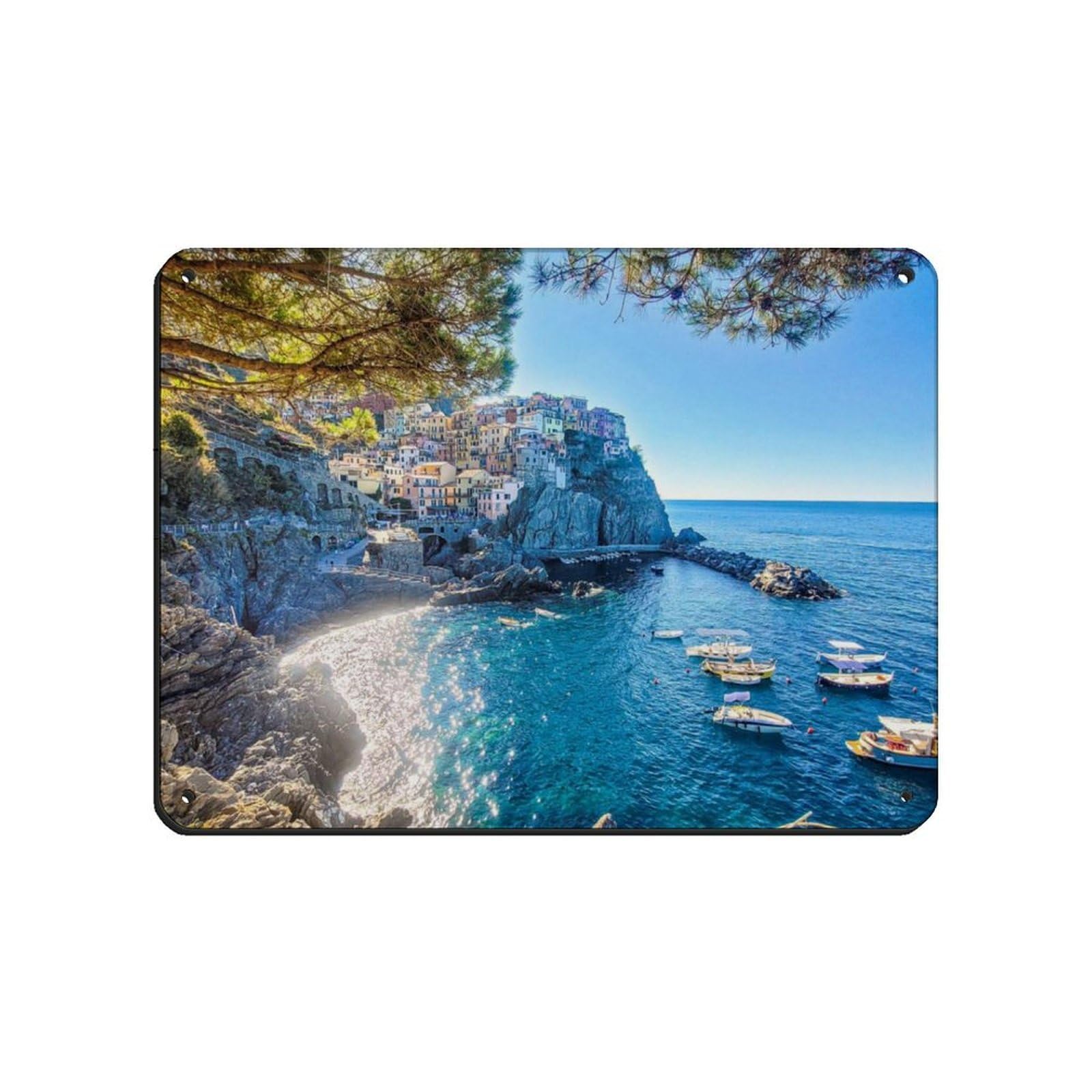 Plaque en métal vintage Manarola pour décorer votre bar ou café