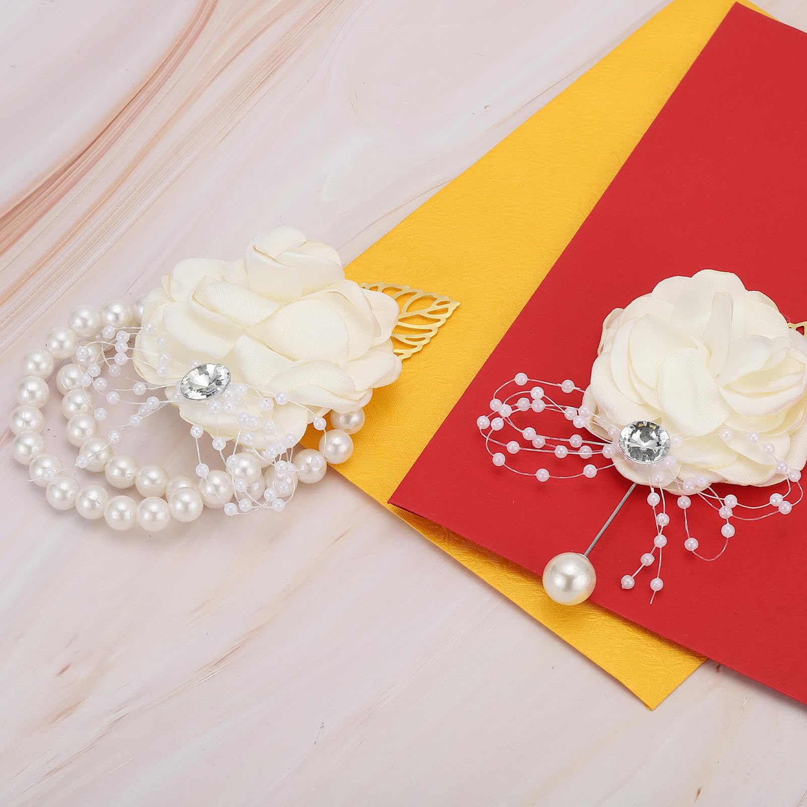 PATIKIL Rose Bridesmaid Wrist Flower - Image 3