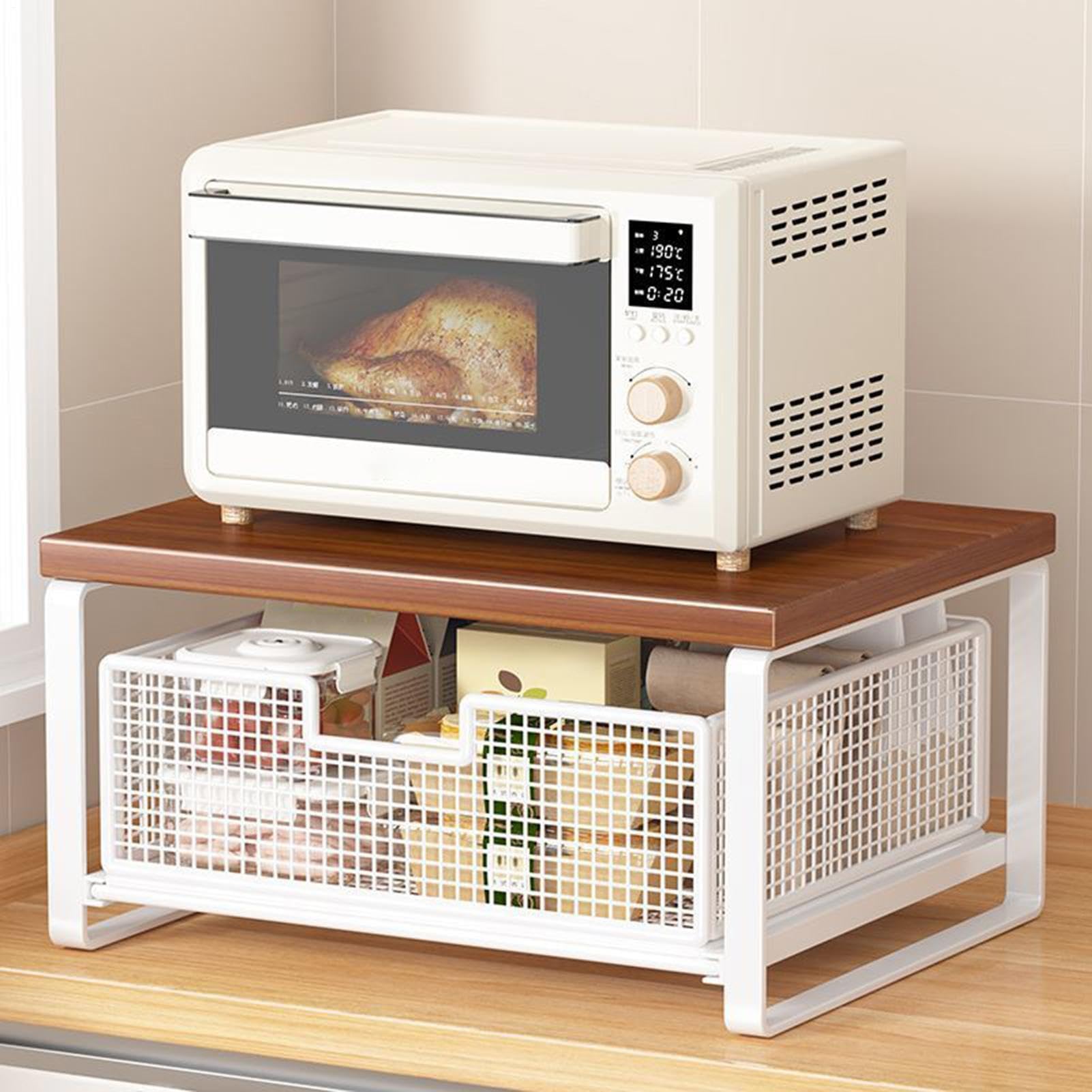Supporto per Stampante con Cestino Portaoggetti Multifunzione | Scrivania con Contenitore per Ufficio per Casa Scuola Cucina Postazione Lavoro Sala Hobby Forno