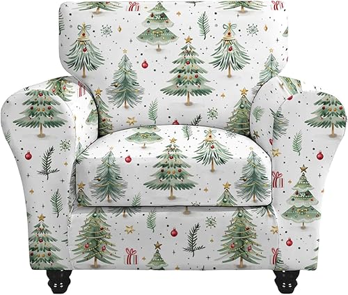 Miniatura 103 de CRFATOP Funda elástica para sillón de 2 piezas, suave y ajustable, con brazos, protector de muebles lavable para sala de estar, mascotas, perros,