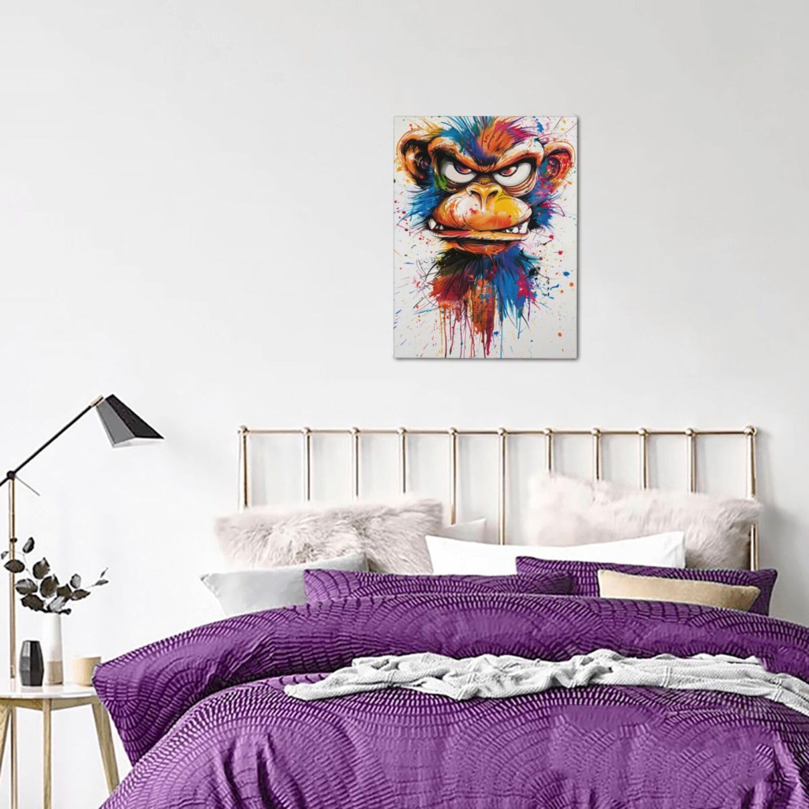 くまモン！キャンバスアート Amazon.com: MA6GE8DE Colorful Angry Monkey Canvas Frameless