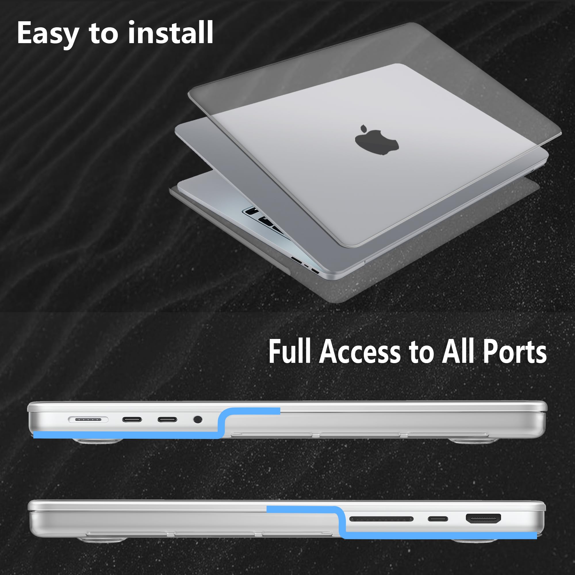 NPUOLS Custodia per 2024-2021 MacBook Pro 14 Pollici M4 M3 M2 M1 Pro Max A3112 A3401 A3185 A2918 A2992 A2779 A2442,Come il Colore Originale,Sottile Cover Rigide e EU Tastiera Cover,Matte Trasparente