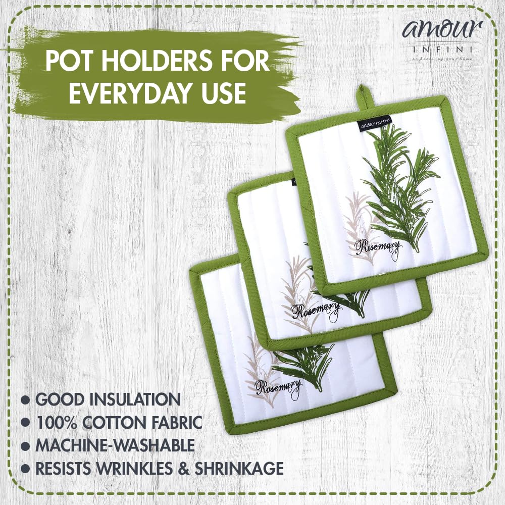 AMOUR INFINI Double Stripe Pot Holders Heat Resistant - View #11