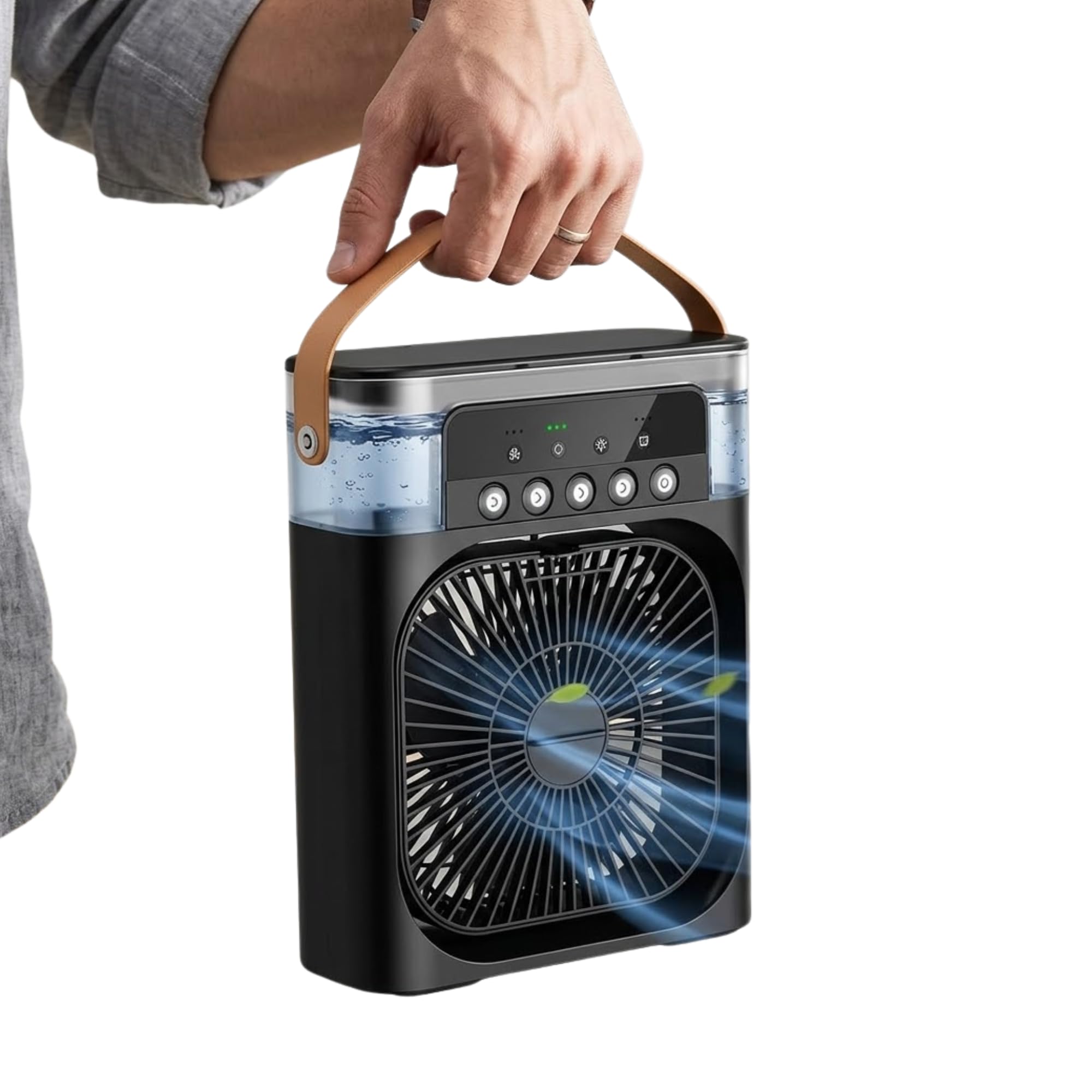 Drumstone (FIRST TIME IN EVER WITH 𝐋𝐈𝐅𝐄𝐓𝐈𝐌𝐄 REPLACEMENT WARRANTY) Stay cool with the Portable Air Conditioner Fan – 500ml tank, 7-color LED lights, and sleek 𝐛𝐥𝐚𝐜𝐤 design-image-16