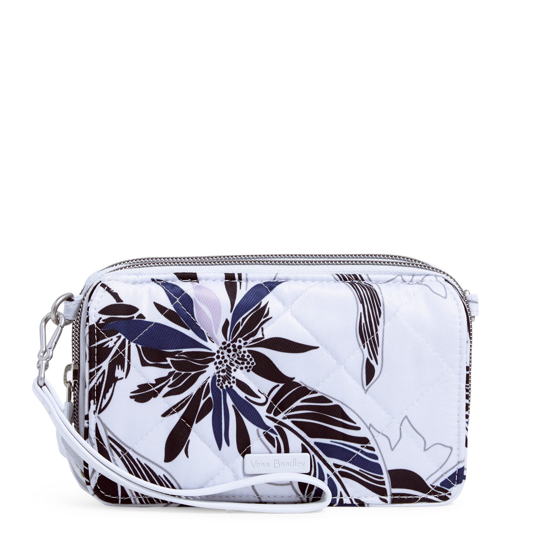 Vera Bradley Women's Performance Twill All in One Crossbody Purse with RFID Protection, Twilight Garden, Size