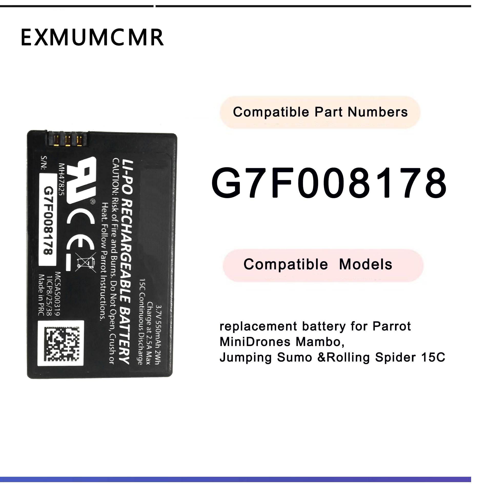 MCMConcepts 2000mAh Rectangle Battery Replacement for Apple iPod Classic/Video Thin