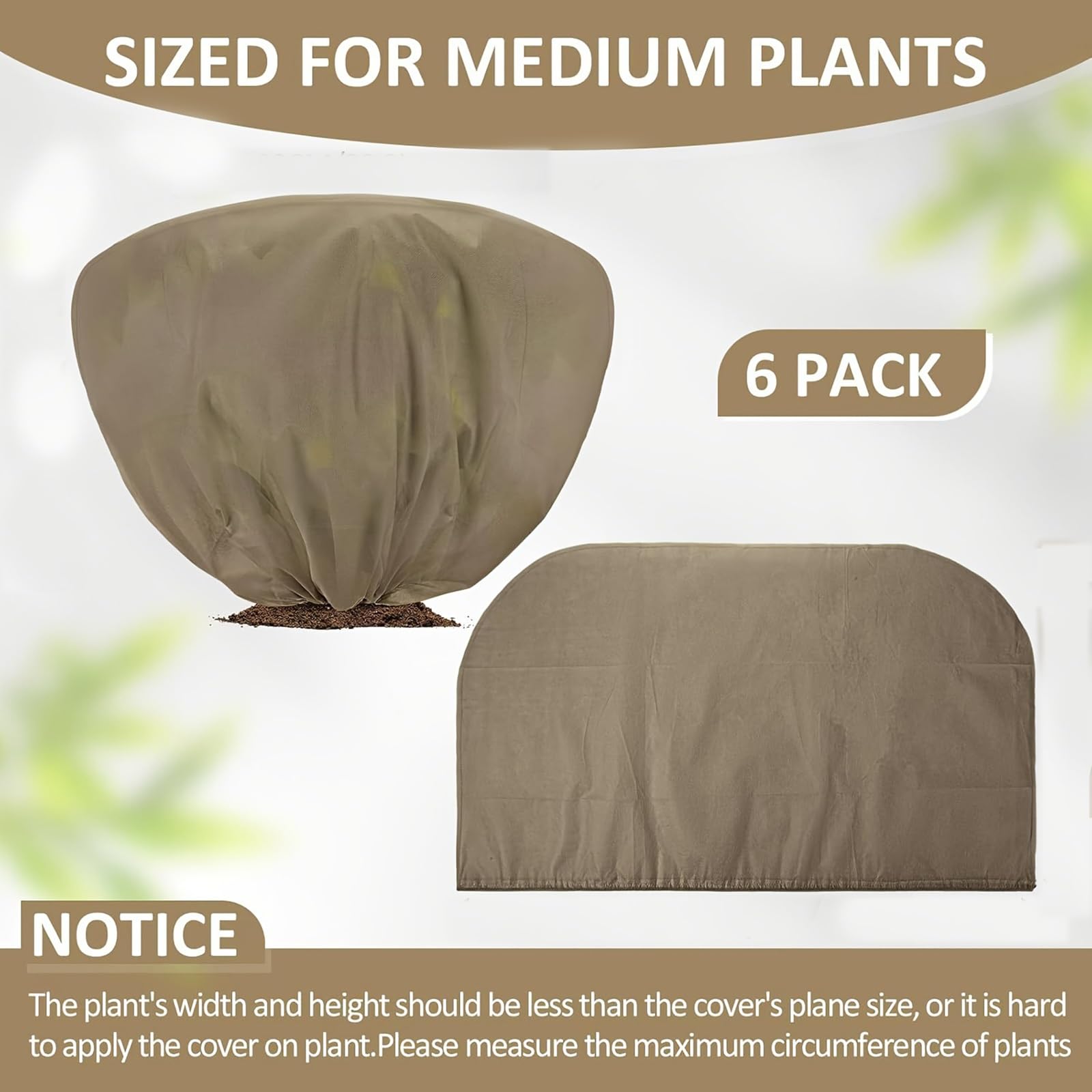 6pcs Scudi Invernali per Piante All'aperto, Adatto per Alberi, Palme e Altre Piante, con Cordone, Materiale Non Tessuto(Style 2,300x150cm)