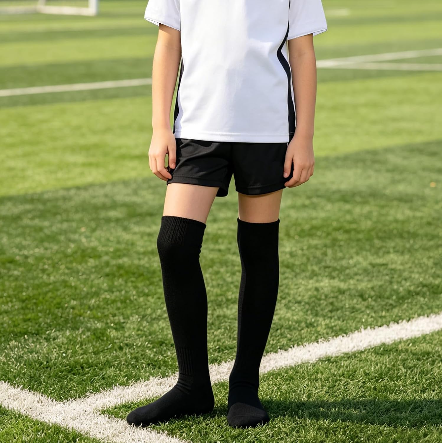 YCMI Kids Thigh High Socks Soccer Baseball School Uniform Long Socks for Girls Boys