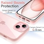 JETech Case for iPhone 15 6.1-Inch, Shockproof Phone Bumper Cover, Solid Color Matte TPU Frame, Anti-Scratch Clear Back (Pink)