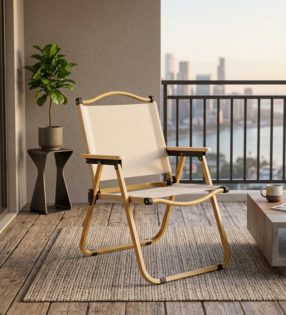 Foldable Chair Outdoor Director for Balcony, Garden Patio Lawn,Fishing Riverside Camping, Portable Canvas Seat with Armrests for Home & Event Seating-picture-25
