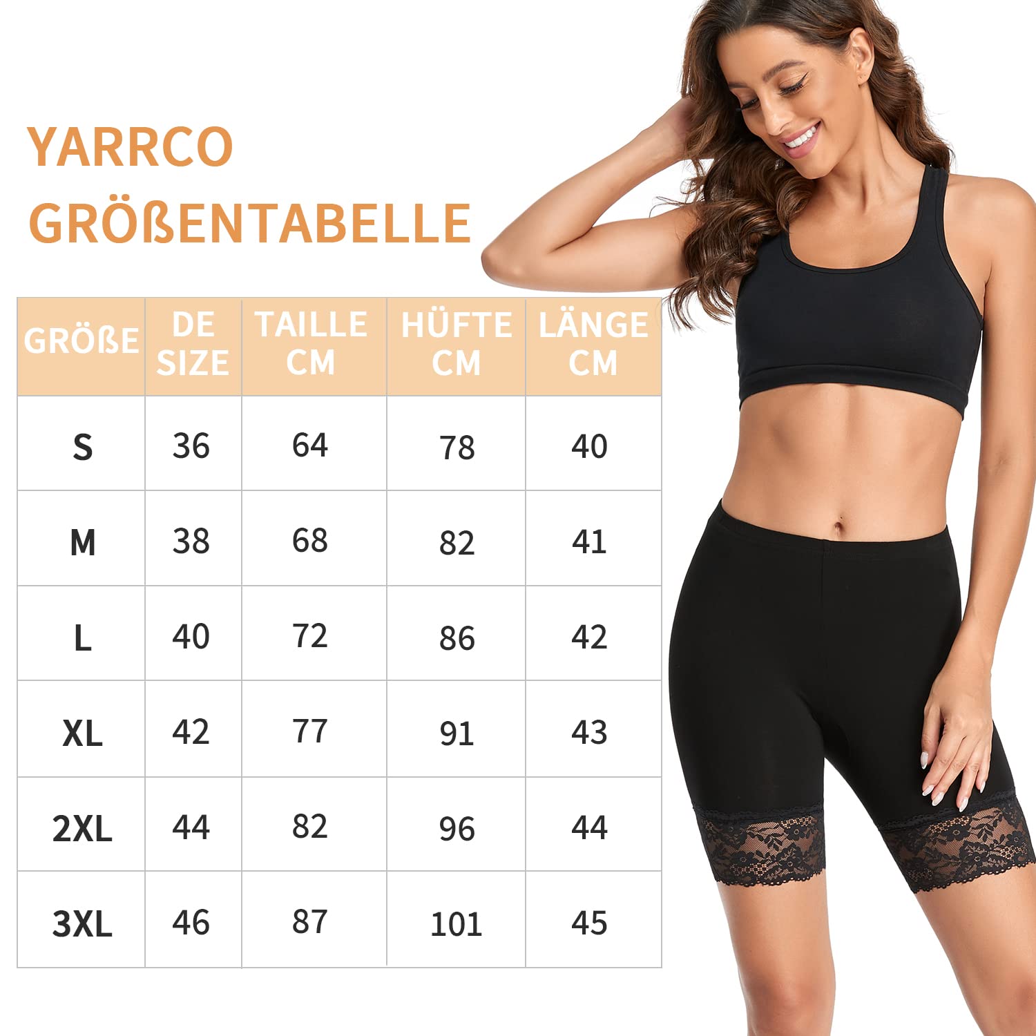 YARRCO Damen Unterhose Spitze Unter Rock Kurze Hose Unter Kleid Radlerhose Slipshorts Hohe Taille Shorts Boxershorts Kurze Leggings