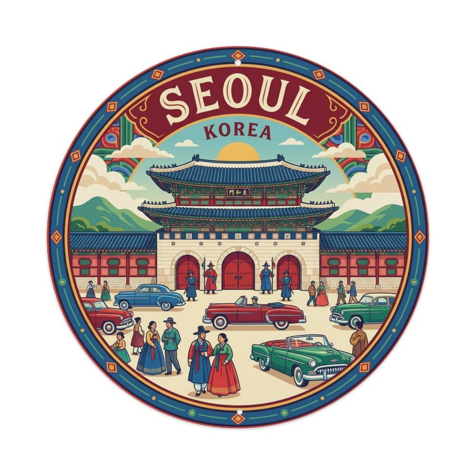 Vintage Travel Seoul Korea Memory Metal Tin Sign