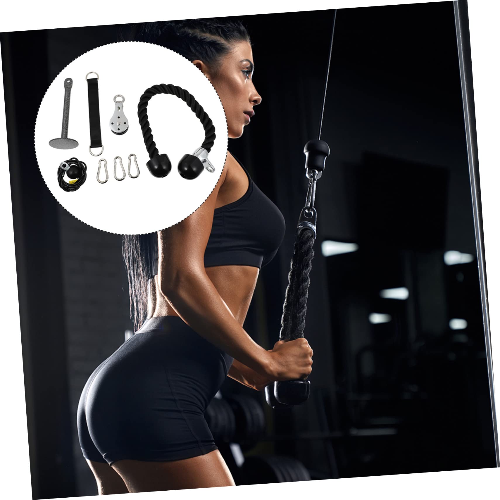 KOMBIUDA 1set Attrezzature per Allenamento Puleggia per Allenare Braccia e Schiena Facile Installare e Utilizzare Alta e Durata Accessorio per Palestra per Fitness e Riabilitazione