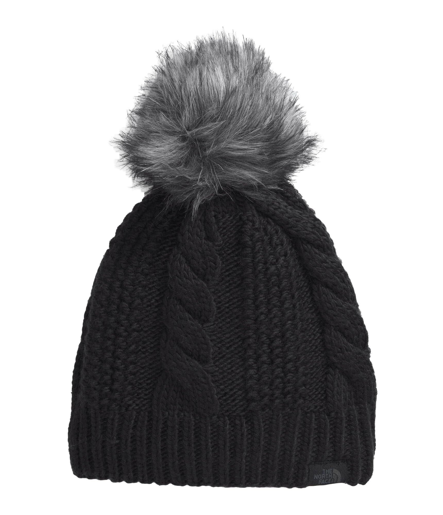 The North Face Womens Oh Mega Fur Pom Lined Beanie, Tnf Black, One Size