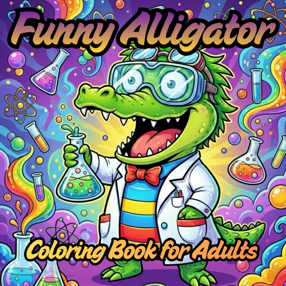 Funny Alligator Coloring Book for Adults: A Relax Coloring Book Featuring Hilarious Gators, Sassy Crocodiles, and Whimsical Swamp Scenes for Stress Relief and Laughter