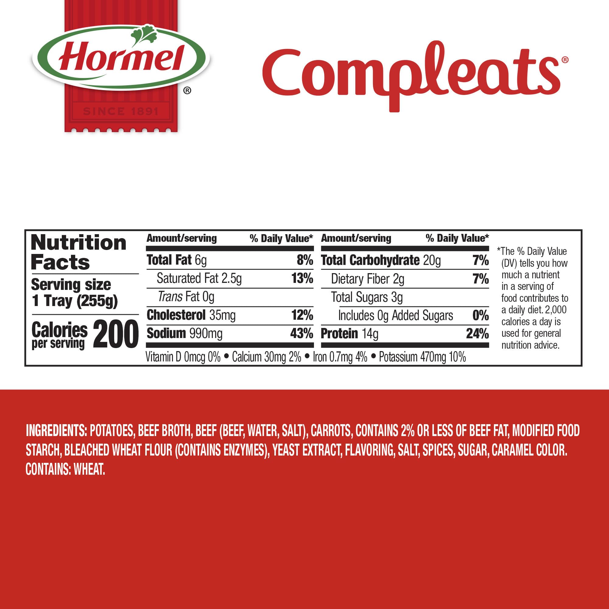 HORMEL COMPLEATS Beef Pot Roast Microwave Tray, 9 Ounces (Pack of 6)