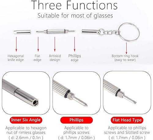 Miniatura 6 de 10 pares de almohadillas de silicona con núcleo de metal dorado para la nariz atornilladas en 1 pieza de paño de limpieza de lentes, tornillo,