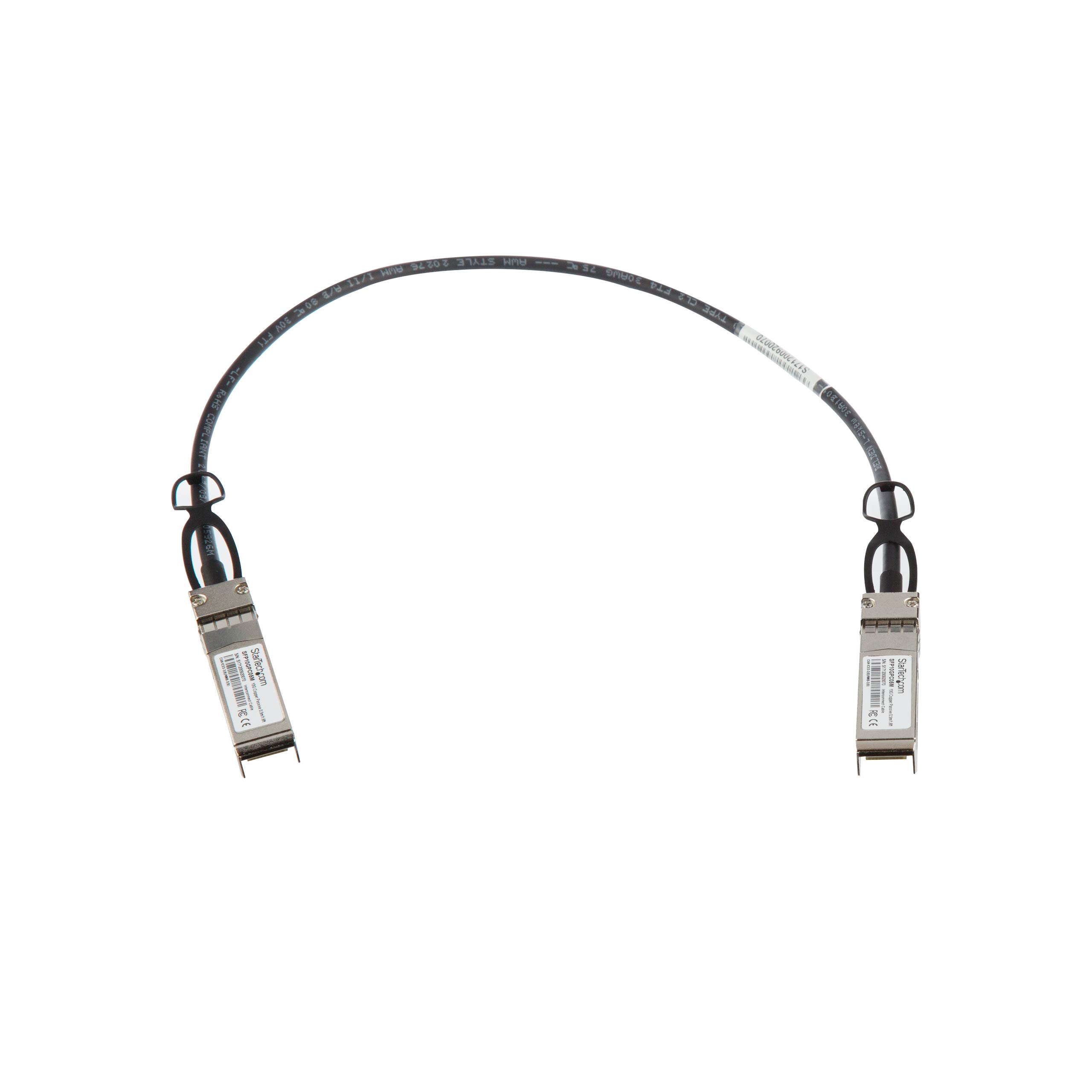 StarTech.com MSA niekodowany kompatybilny 0,5 m 10 G SFP+ do SFP+ bezpośredni kabel awaryjny Twinax - 10 GbE SFP+ miedź DAC 10 Gb/s Low Power pasywny moduł nadajnika DAC (SFP10GPC05M)