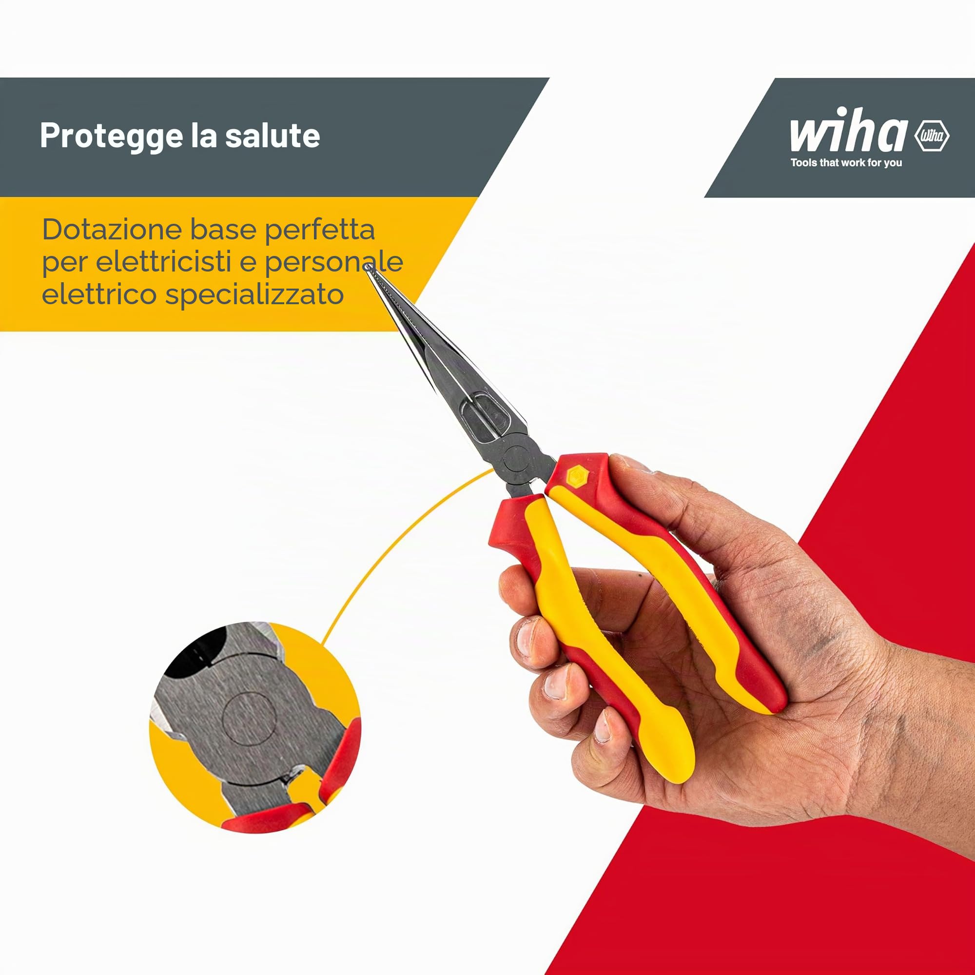 Wiha Z 05 0 160 06SB - Pinza a gomito professionale, elettrica, con lama, Colori assortiti