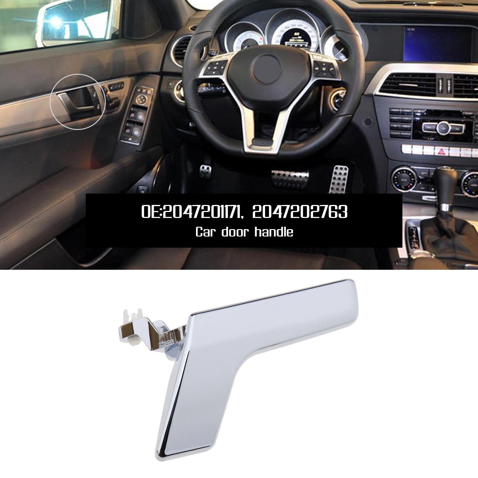 ECSiNG Auto Rechts Innenraumtürgriff Reparaturset Innen Rechts Vorne Rückseite Ersatz Türgriff 2047202271 2047202663 Kompatibel mit Mercedes-Benz W204 S204 C-KLASSE C250 C28 0 C30 0 C350